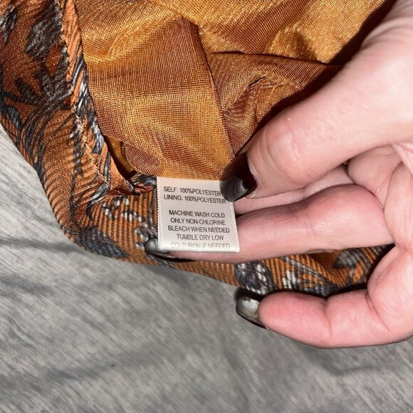 Calligraphie Orange Floral Boho Peasant Long Sleeve Smocked Blouse Size XL - Picture 9 of 10